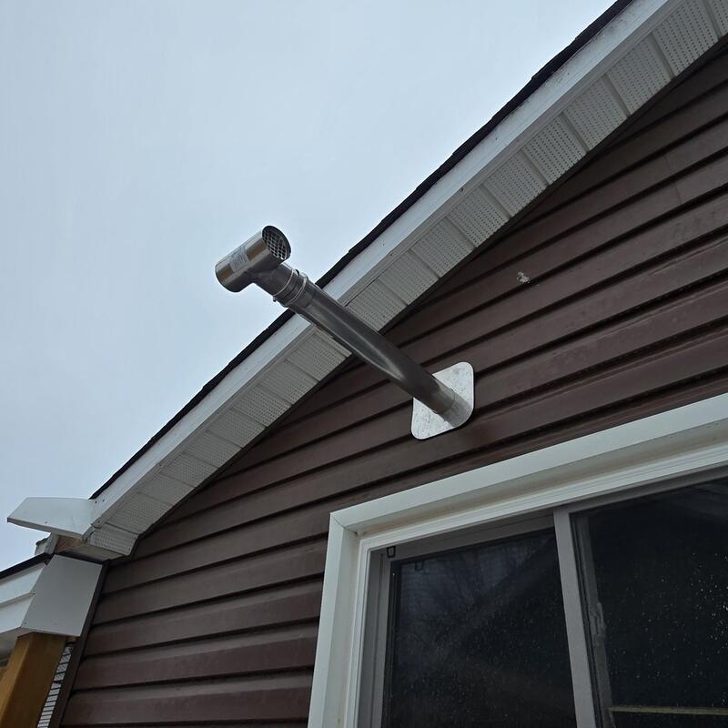 Completed garage heater installation
