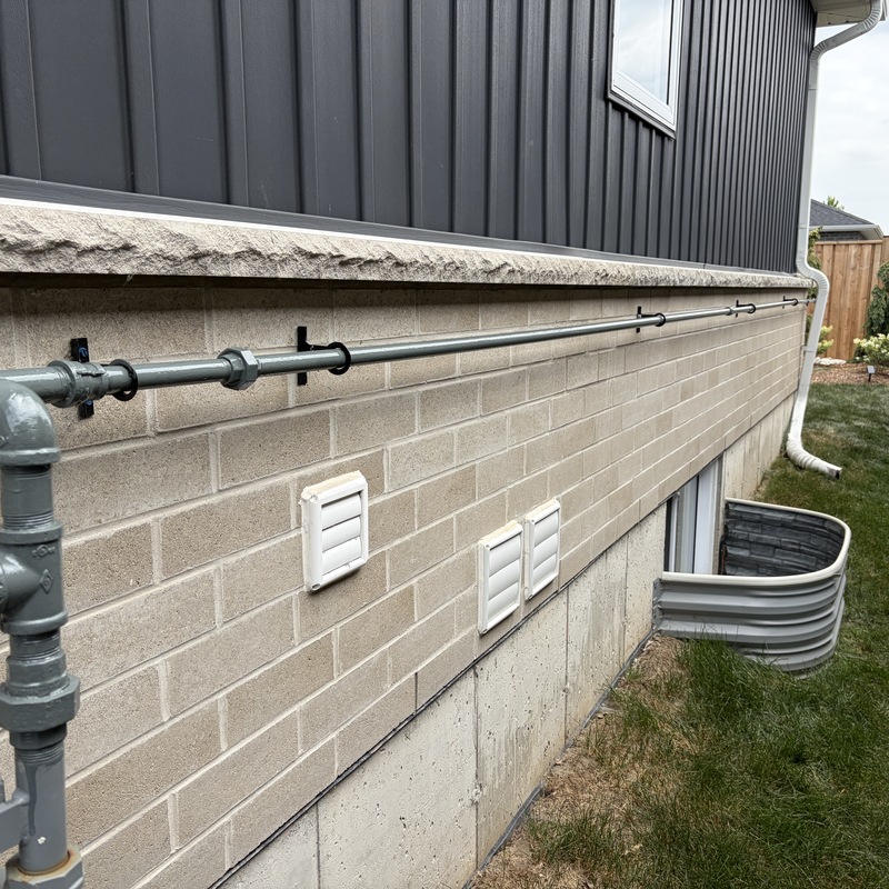 Gas meter and supply lines installed to code